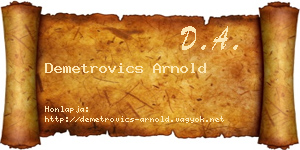 Demetrovics Arnold névjegykártya